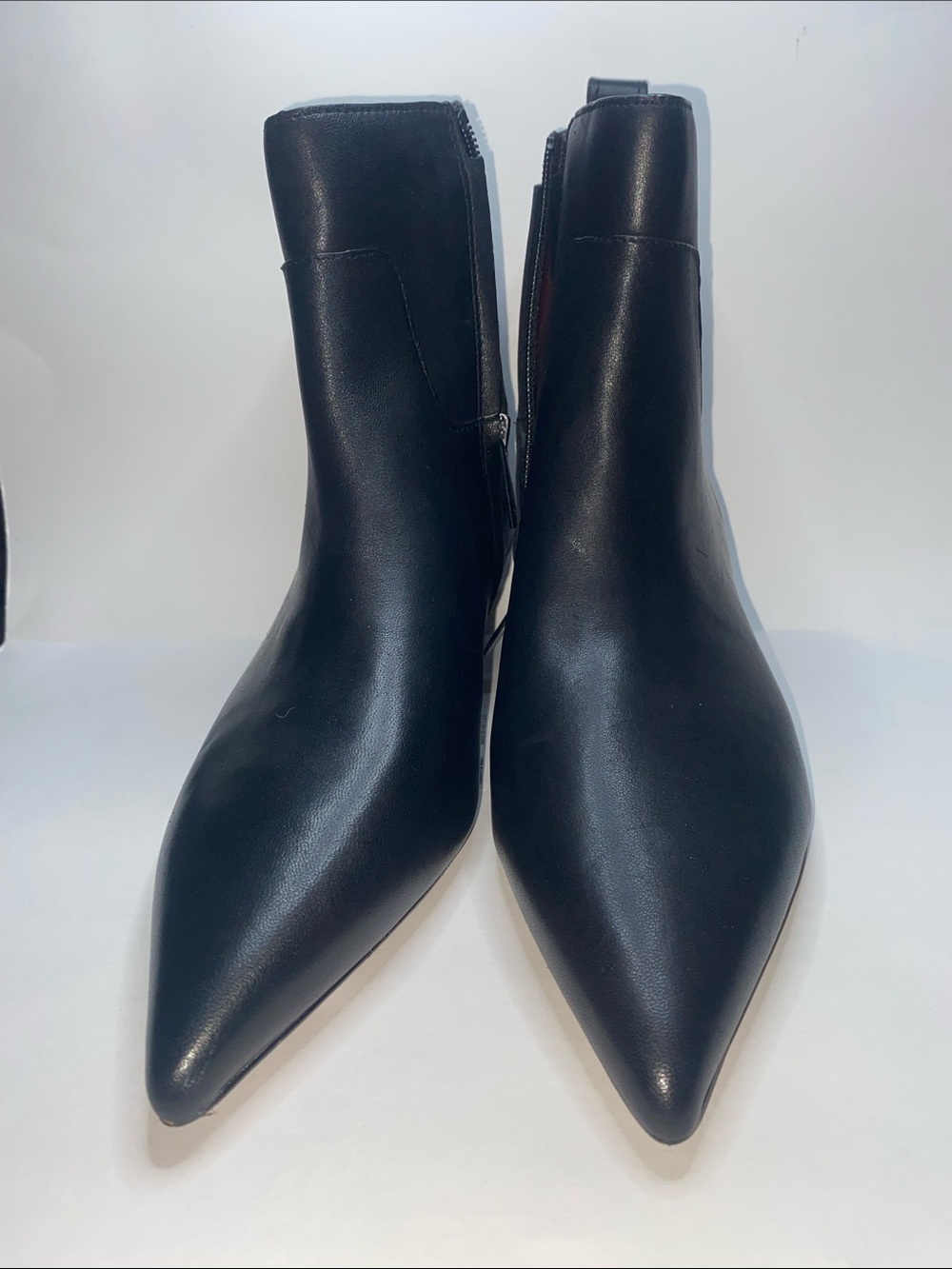 Sarto Black Pointed Toe Side-Zip Ankle Boots